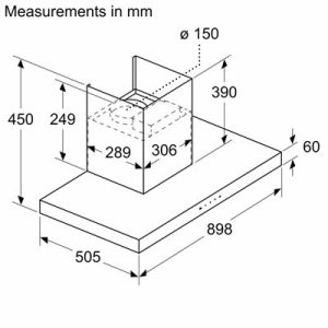 2.BOSCH DWBM98G50B SERIE 4 MÁY HÚT MÙI GẮN TƯỜNG BOSCH DWBM98G50B SERIE 4 NGANG 90CM