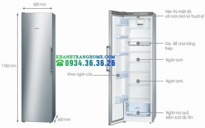2.BOSCH KSV36VI30 TỦ LẠNH 1 CÁNH MÀU INOX BOSCH KSV36VI30 NHẬP KHẨU TỪ CHÂU ÂU