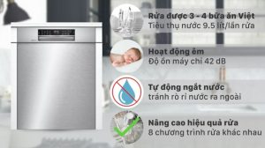SMU6ECS57E Máy rửa bát Bosch SMU6ECS57E kết nối Homeconnect hiện đại, thông minh