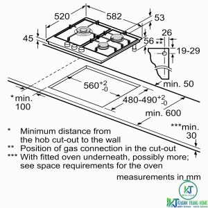 bep gas pcc6a5b90 7 BẾP GAS BOSCH SERIE 6 PCC6A5B90 3 VÙNG NẤU THÉP KHÔNG GỈ