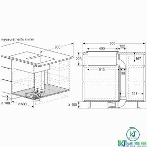 huong dan bep tu bosch pvq731f15e 7 BẾP TỪ KẾT HỢP HÚT MÙI BOSCH PVQ731F15E SERIE 6 BỐN VÙNG NẤU