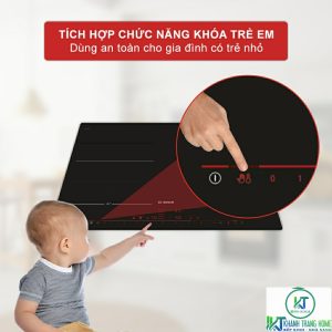 khoa tre em bep tu bosch pxe601dc1e BẾP TỪ BOSCH SERIE 8 PXE601DC1E 4 VÙNG NẤU