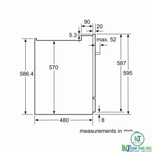 kich thuoc 3 may rua bat bosch sce64m65eu MÁY RỬA BÁT MINI ÂM TỦ BOSCH SCE64M65EU SERIE 6 8 BỘ