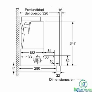 kich thuoc may hut mui dfs097k50 2 MÁY HÚT MÙI ÂM TỦ BOSCH DFS097K50 SERIE 8 NGANG 90CM