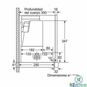 kich thuoc may hut mui dfs097k50 3 MÁY HÚT MÙI ÂM TỦ BOSCH DFS097K50 SERIE 8 NGANG 90CM