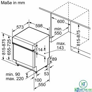 kich thuoc may rua bat bosch smi8ycs01e MÁY RỬA BÁT BOSCH SERIE 8 SMI8YCS01E BÁN ÂM SẤY ZEOLITH