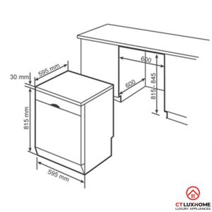 kich thuoc may rua bat bosch sms46ii04e MÁY RỬA BÁT BOSCH ĐỘC LẬP SMS46II04E SERIE 4 13 BỘ