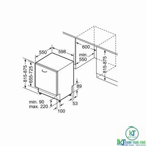 kich thuoc may rua bat bosch smv6zcx49e serie 6 1 MÁY RỬA BÁT BOSCH ÂM TỦ SMV6ZCX49E SERIE 6 SẤY ZEOLITH