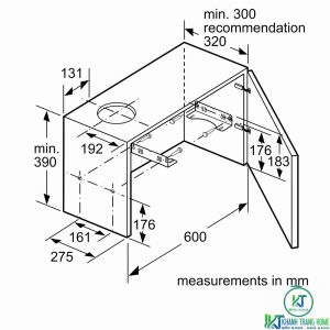 may hut mui am tu bosch dfl064w53b 13 MÁY HÚT MÙI ÂM TỦ BOSCH DFL064W53B SERIE 2 NGANG 60CM