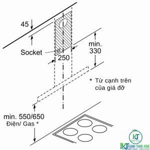 may hut mui bosch dwb66dm50b MÁY HÚT MÙI GẮN TƯỜNG BOSCH DWB66DM50B SERIE 4 NGANG 60CM