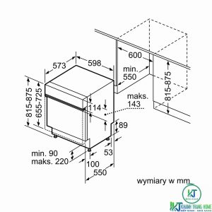 may rua bat bosch smi6ecs57e 9 MÁY RỬA BÁT BOSCH BÁN ÂM SMI6ECS57E SERIE 6 14 BỘ
