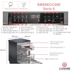 sms6ecc00e anh noi bat 1 Máy rửa bát độc lập Bosch SMS6ECC00E Series 6