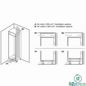 thong so bosch kin86af30o serie 6 TỦ LẠNH 2 CÁNH BOSCH KIN86AF30O SERIE 6 254 LÍT