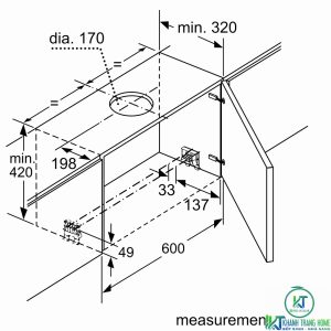 thong so lap dat 1 dfs097j50b 2000x2000 MÁY HÚT MÙI BOSCH DFS097J50B SERIE 8 NGANG 90 CM