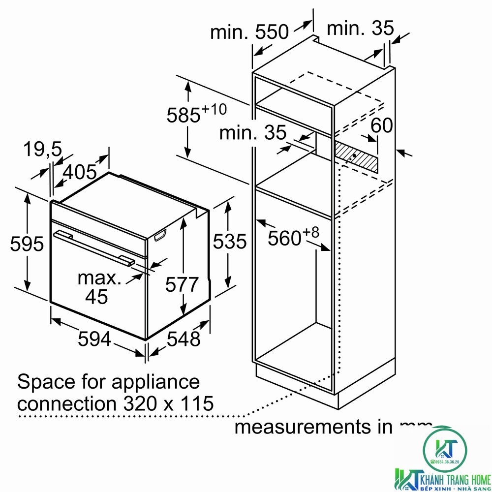 Lò nướng Bosch HBG656RS1B 7 thong so lap dat Lò nướng Bosch HBG656RS1B
