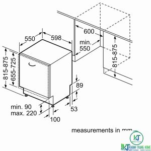 thong so lap dat 1 sgv4hcx48e 2000x2000 MÁY RỬA BÁT BOSCH ÂM TỦ SERIE 4 SGV4HCX48E 14 BỘ