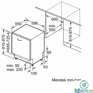 thong so lap dat 1 smv6zcx00e 2000x2000 MÁY RỬA BÁT BOSCH ÂM TỦ SMV6ZCX00E SERIE 6 SẤY ZEOLITH
