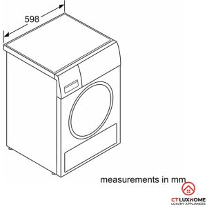 thong so lap dat 1 wqg241000 2000x2000 MÁY SẤY BOSCH WQG241000 SERIE 6 SẤY HEATPUMP 9KG