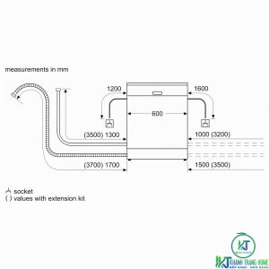 thong so may rua bat bosch smv25bx03r MÁY RỬA BÁT ÂM TỦ BOSCH SMV25BX03R SERIE 2 12 BỘ