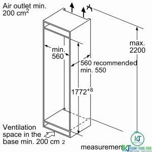 thong so tu lanh bosch kin86af30o TỦ LẠNH 2 CÁNH BOSCH KIN86AF30O SERIE 6 254 LÍT
