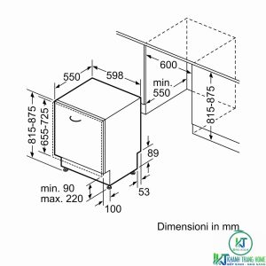 thong so lap dat 1 2000x2000 MÁY RỬA BÁT BOSCH ÂM TỦ SMV6ZCX02E SERIE 6 SẤY ZEOLITH