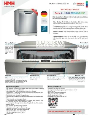 z3666357262697 f26d546089e787d2e9900164a9d1de6b Máy rửa chén độc lập BOSCH SMS6ZCI08E|Serie 6