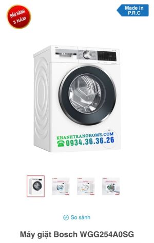 z4191942103323 6053f2fbe5ef1fd79eb50bf00348052c Máy Giặt Bosch WGG254A0SG Khối Lượng Giặt 10kg Công nghê I-DOS Thông Minh