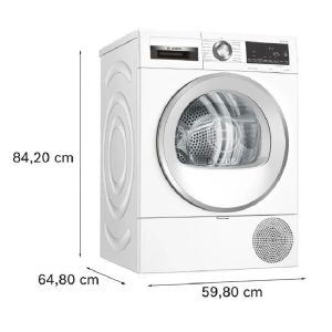19953 kich thuoc may say bom nhiet bosch 8kg wqg233c90 serie 6 Máy sấy Bosch WQG233C90